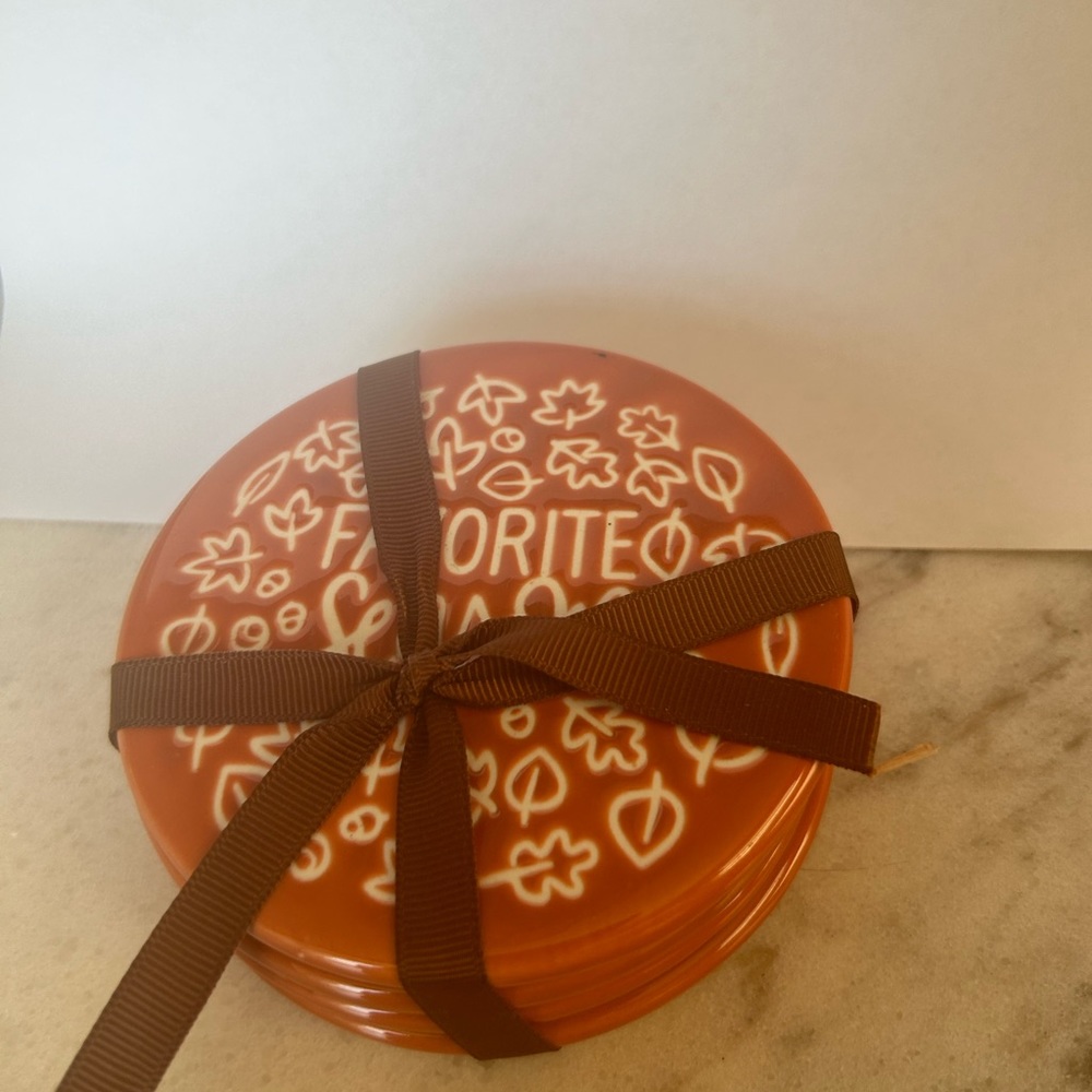 Ceramic Absorbant Coaster Set Favorite Holiday Autumn Harvest Thanksgiving
